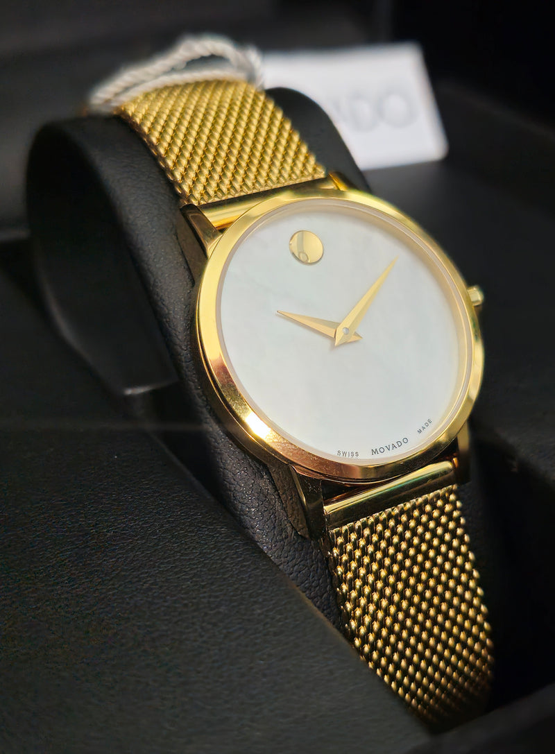 MOVADO Museum Ladies Watch MOP Dial Gold Hands, Case & Bracelet 0607351