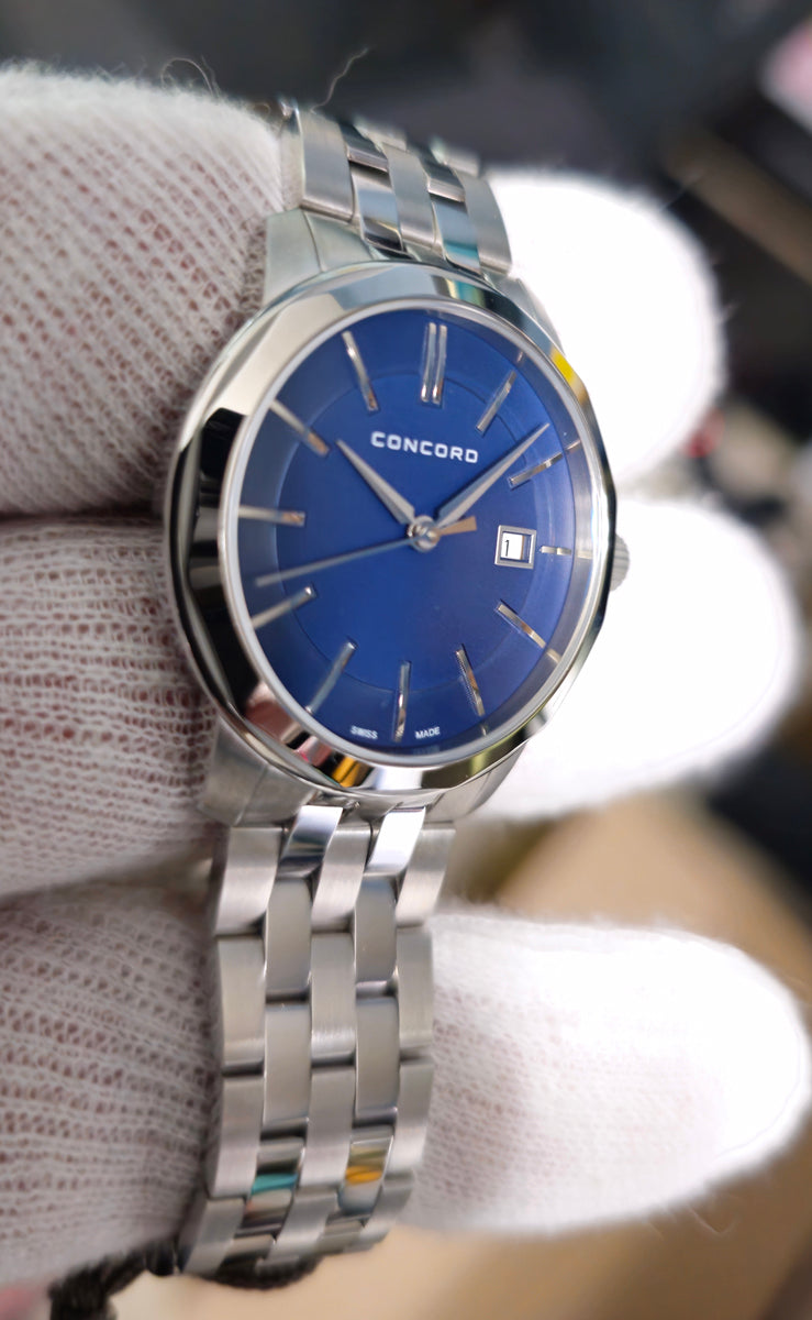 Concord Bennington Ladies Swiss Luxury Quartz Watch Blue Dial 316LStainles Steel