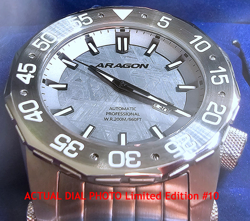 Aragon Meteorite SeaCharger SWISS Automatic Watch w/Dive Bezel Numbered Lm't Ed. 50mm