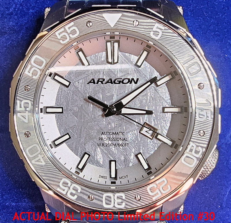 Aragon Meteorite SeaCharger SWISS Automatic Watch w/Timascus Bezel Numbered Lm't Ed. 50mm