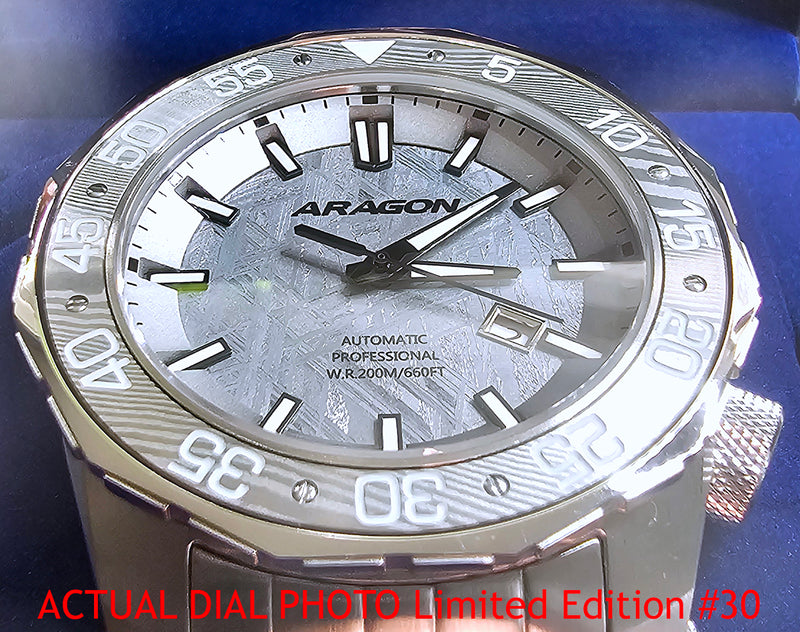 Aragon Meteorite SeaCharger SWISS Automatic Watch w/Timascus Bezel Numbered Lm't Ed. 50mm