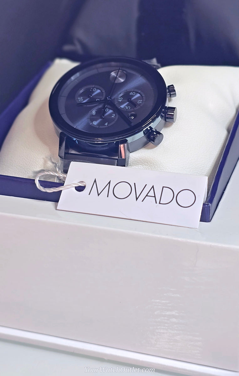 MOVADO Bold Ladies Quartz Chronograph Watch Blue Dial, Hands, Case & Bracelet 38mm 3600790