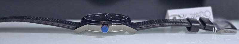 MOVADO Men's Quartz Watch Black Dial Silver Indices w/Illumination & Date 0607559