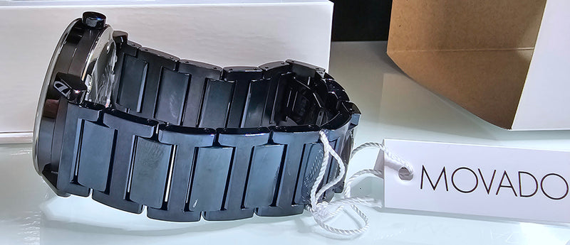 Movado Bold Quartz Watch Deep Blue Case, Hands, Bracelet & SunRay Dial 3600510