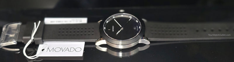 MOVADO Signature Sport Mens Quartz Watch Black Dial Illuminating Hands+Date 0607604