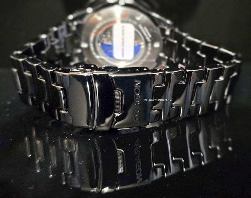 Aragon Ceramic AutomaticWatch Blue Timascus Dial #1 44mm 20ATM Rotating Dive Bezel