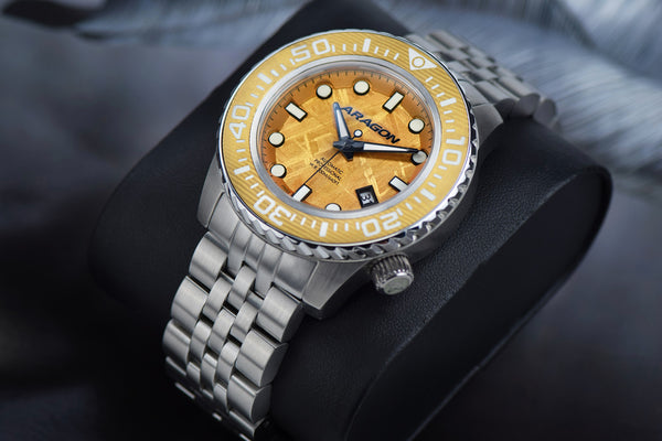 Aragon EVO Swiss Titanium Damascus Gold Meteorite Automatic Watch Lmt Ed.A265GLD