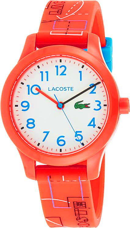 Lacoste 12.12 Quartz Watch White Dial Orange Case Green Gator Logo 2030010