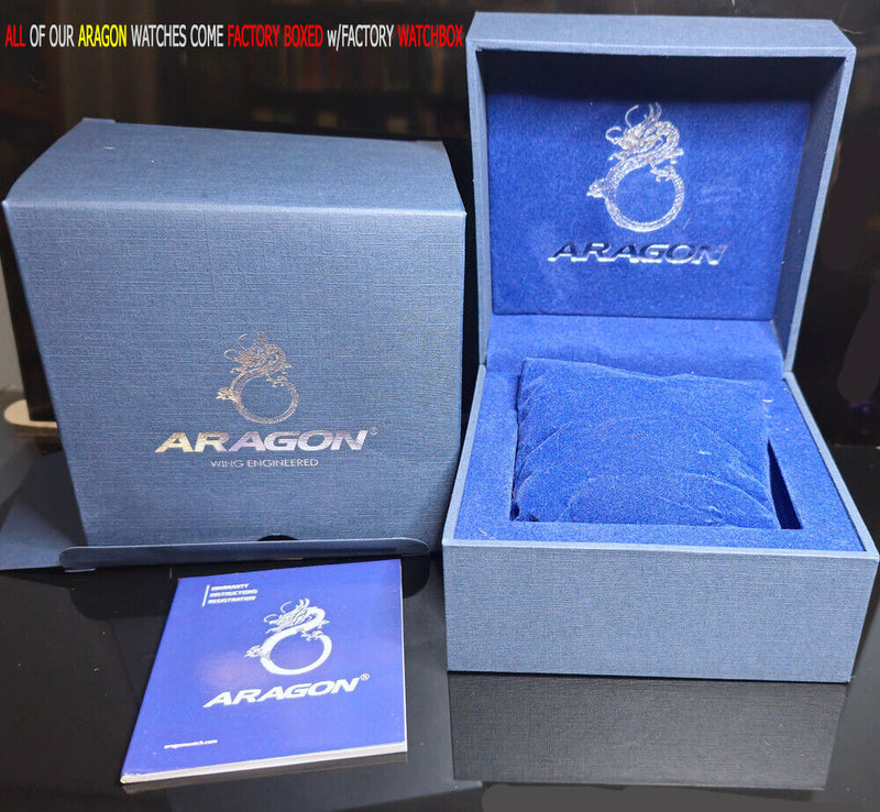 ARAGON Titanium Automatic 45mm Black DiveMaster Sapphire Crystal Ceramic Bezel Inlay A682BLK