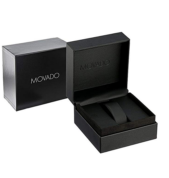 Movado Mens Challenger Diamond Watch Stainless Case Black Museum Dot Dial 0607719