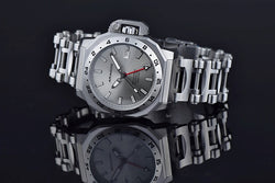 Aragon MillIpede Max GMT Automatic Watch Gray SunRay Dial 42mm 300 Meter A544GRY