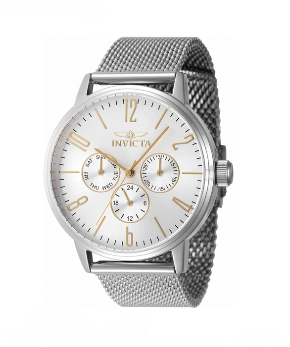 Invicta Silver Dial Chronograh Quartz Watch 40mm Milanese