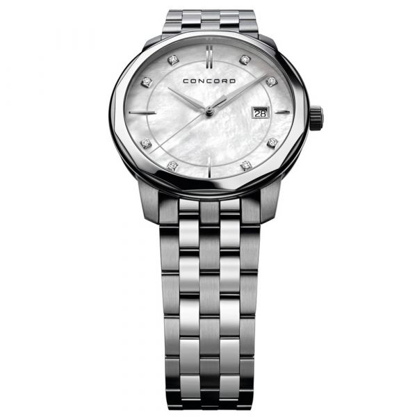 Concord Bennington Men's Diamond Swiss Luxury Quartz Watch MOP Dial 0320411
