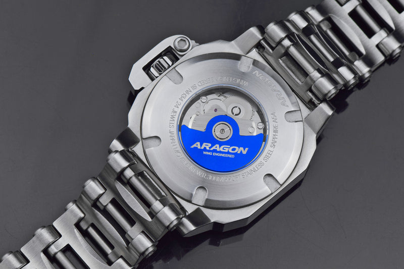 Aragon MillIpede Max GMT Automatic Watch Blue SunRay Dial 42mm 300 Meter A544BLU