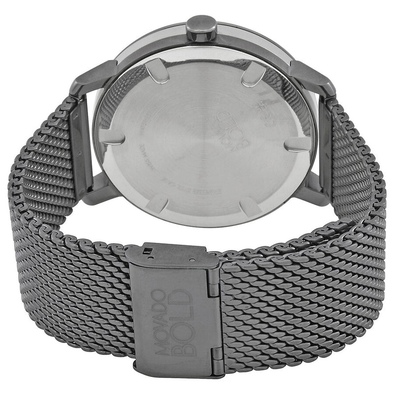 Movado Bold Evo Quartz Watch Brushed Case Silvel Dial & Hands Mesh IP Bracelet 3600902