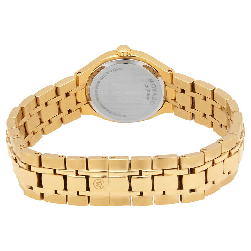 MOVADO Collection Ladies Quartz Watch Black Dial Gold Hands,Case & Bracelet 0607228