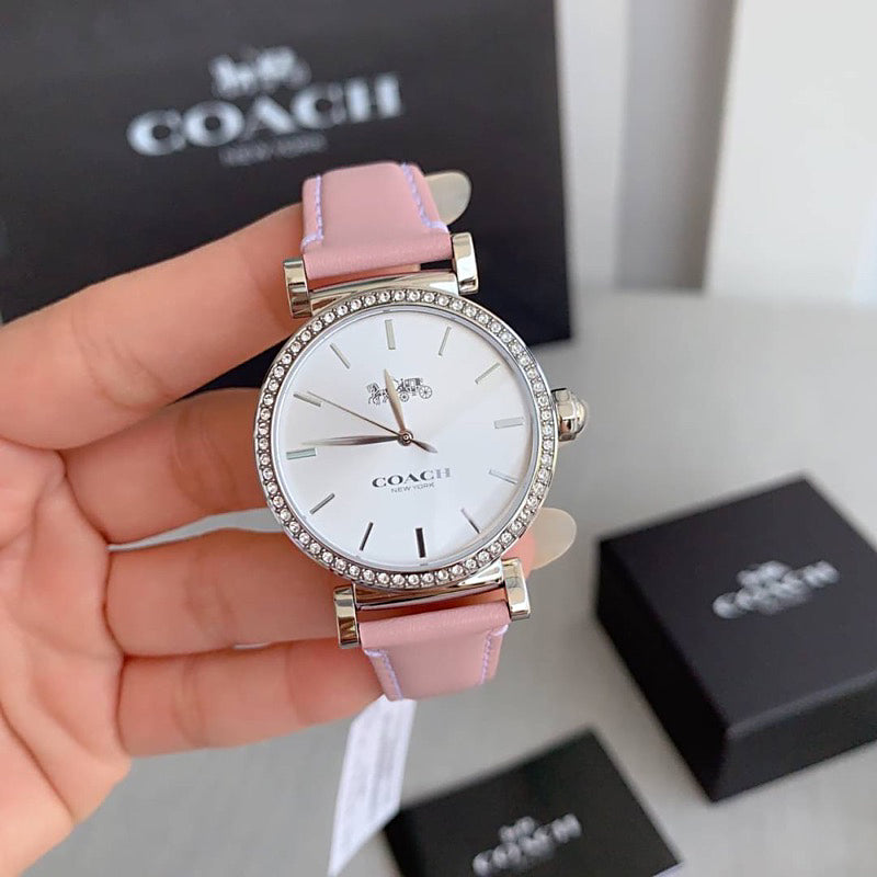 COACH Ladies Madision Quartz Watch Silver/White Dial w/60 Crystal Gem Stones 14503550