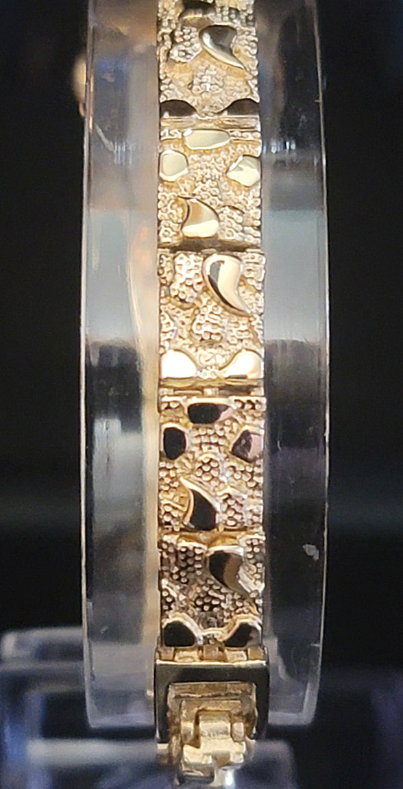 GENEVE Refurbished 10k Gold & Diamond Ladies Quartz Watch 15mm