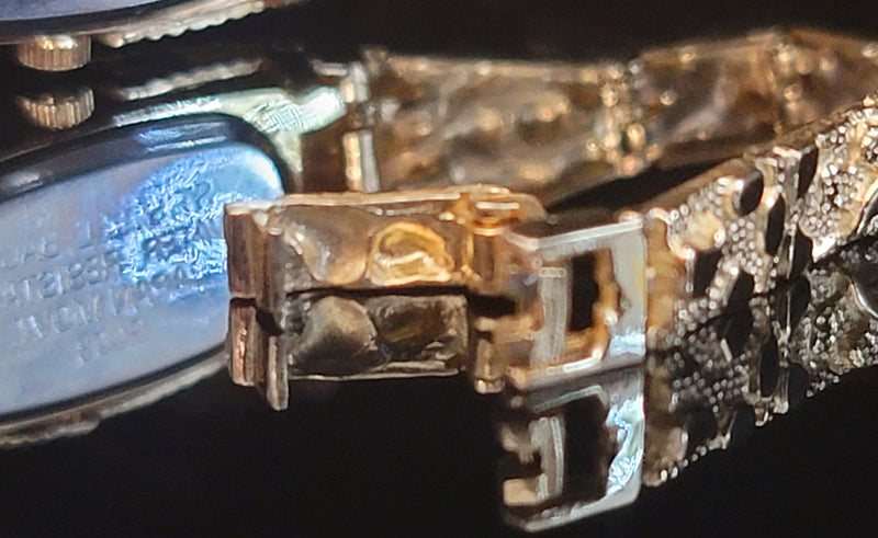 GENEVE Refurbished 10k Gold & Diamond Ladies Quartz Watch 15mm