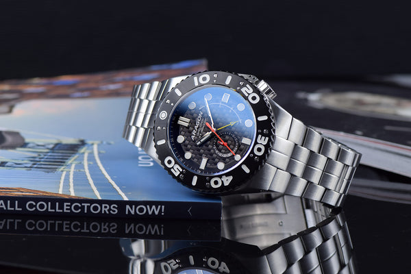 ARAGON Power Reserve Indicator Watch Automatic Black Dial 50mm Enforcer Lm't Ed.
