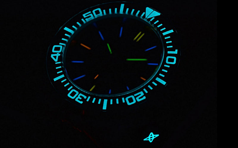ARAGON Multi-Color TRITIUM Hercules 44mm Red Dial 20ATM Automatic Watch A378RED