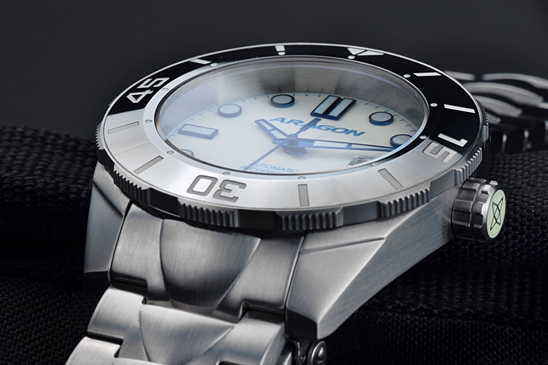 ARAGON Tungsten Bezel Automatic Watch Sapphire Crystal Swiss Movement 43mm A504WHT