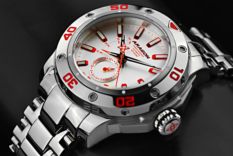 ARAGON Superjet DiveMaster 44mm Silver Dial NE57 AUTOMATIC SS Watch A344SLV