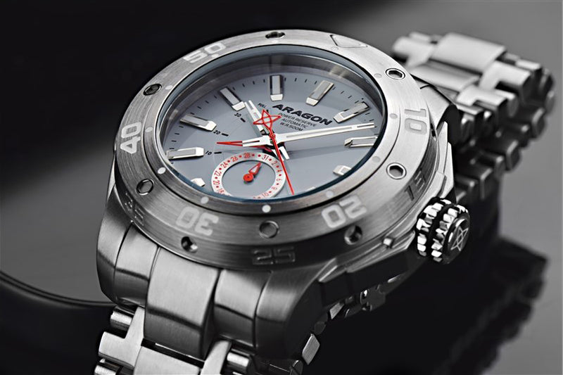 ARAGON Watch Automatic Movement DiveMaster Superjet 44mm GRAY Dial NE5 –  Watchoutlet.org